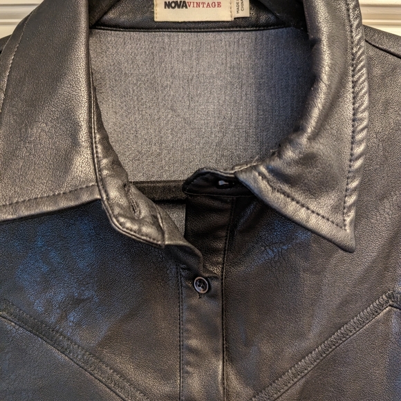 Black vegan Leather Dress NWOT - M - Picture 3 of 6